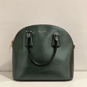 Kate Spade Dome Satchel Sylvia Metallic Deep Green